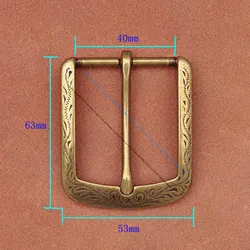 Westerm Casual Flower Carved Antique Brass Single Prong Pin Buckle Men Leather Belt Replacement Buckle Fit 40