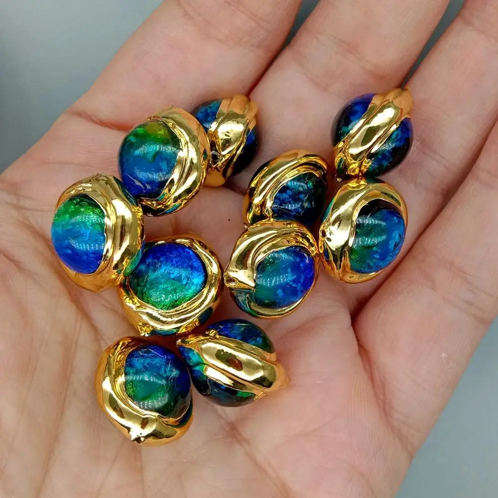 Wholesale 10 PCS Blue Murano Glass connector Spacer Bead for Making Jewelry DIY