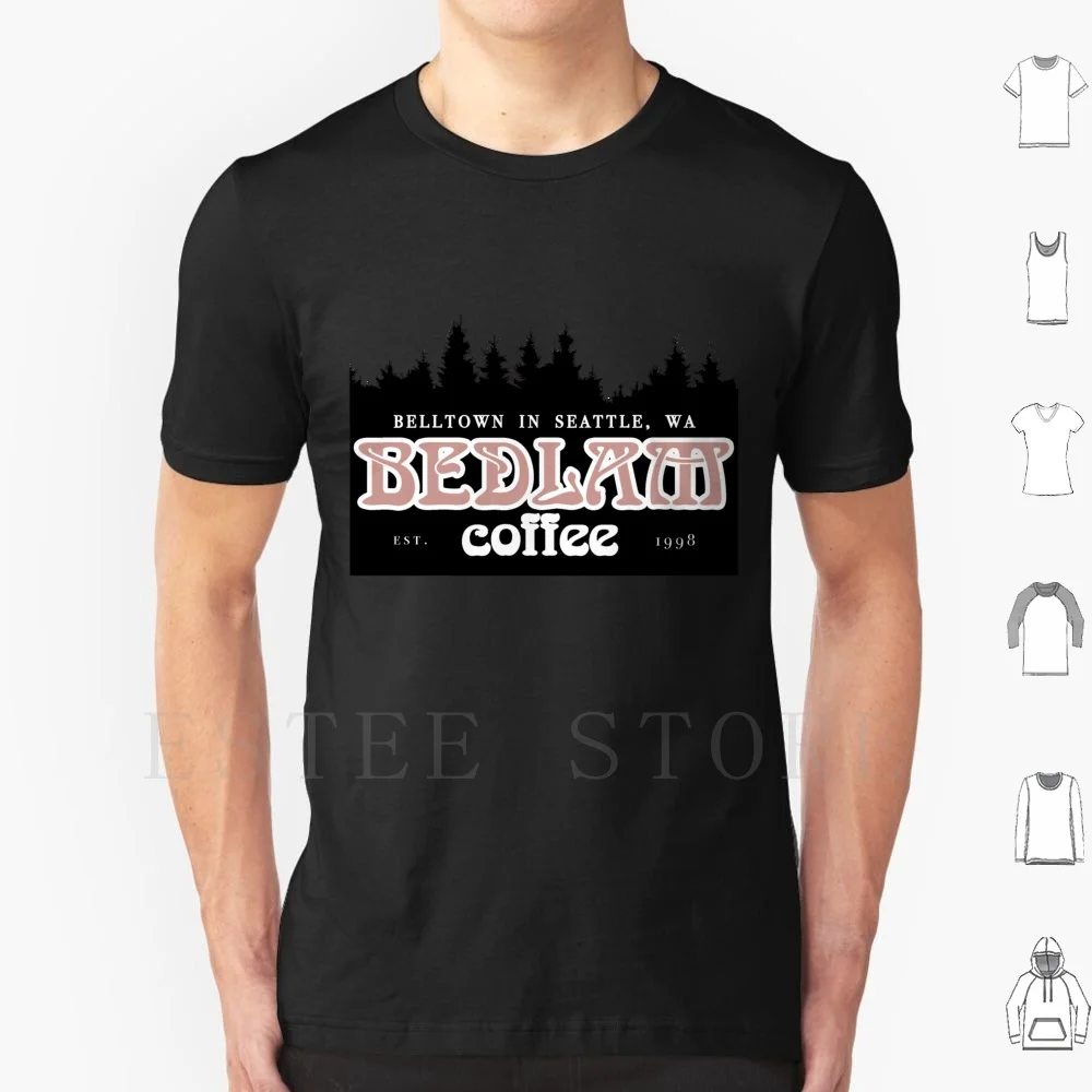 Bedlam Coffee T Shirt DIY Big Size 100% Cotton Seattle Washington Coffee Café Northwest Pacific Forest