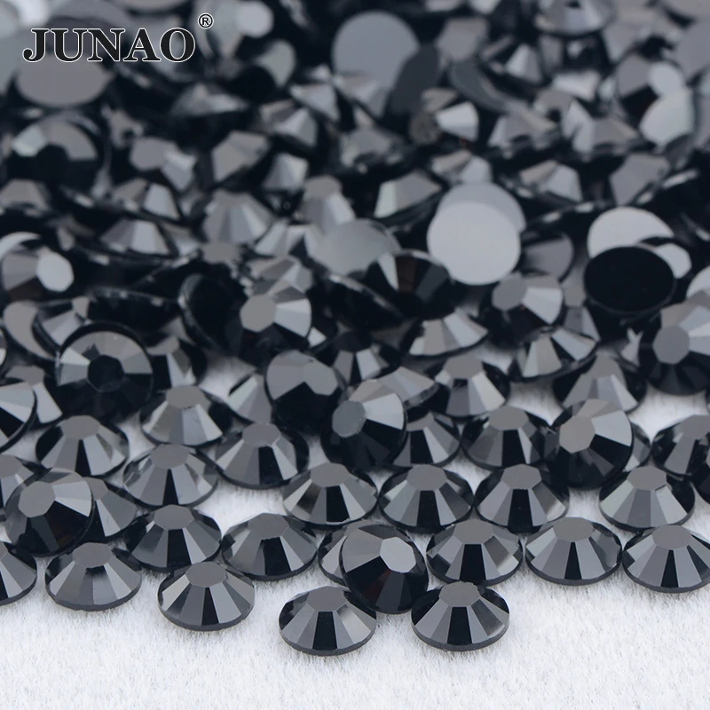 JUNAO 2mm 3mm 4mm 5mm 6mm Wholesale Lt. Siam Color Flatback Nail Art Rhinestones Bulk Big Package Resin  Strass For DIY Carft