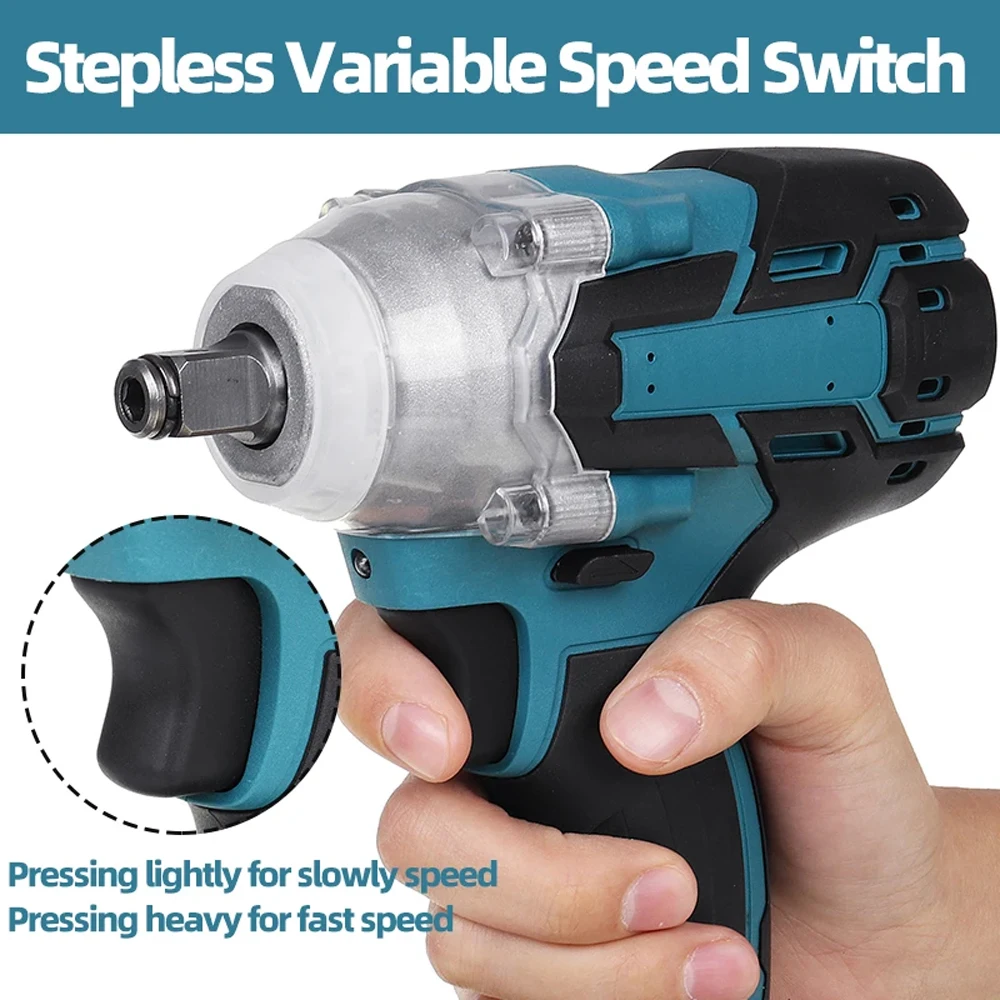 Upgrade Brushless Cordless Electric Impact Wrench Torque Hand Drill Socket Wrench Screwdriver Power Tools For 18V Makita Battery