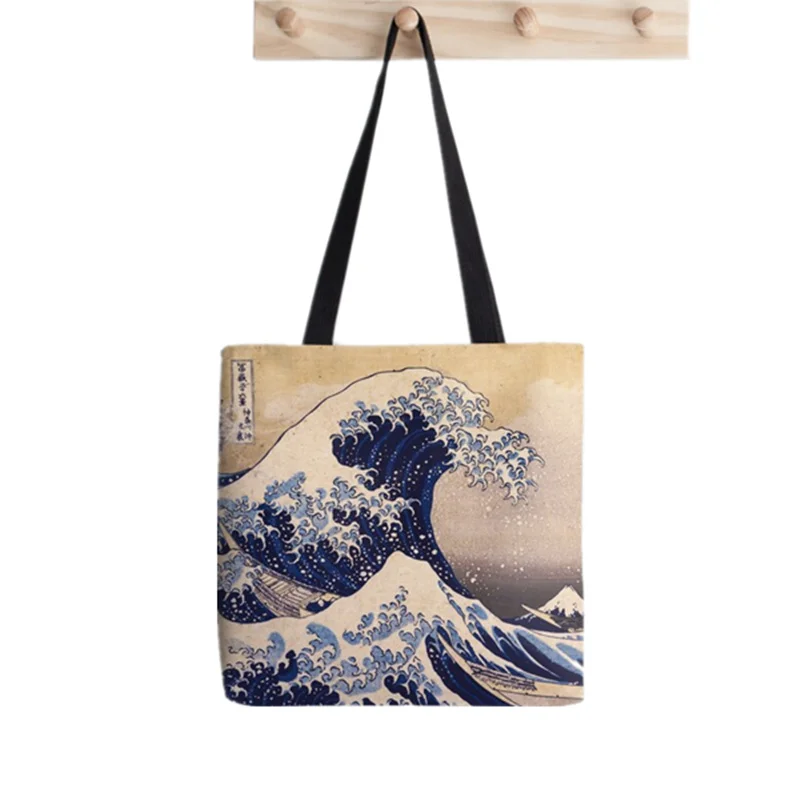 Shopper The Great Wave off Hokusai Printed Tote Bag women Harajuku shopper handbag girl Shoulder shopping bag Lady Canvas Bag