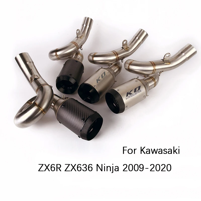 

For Kawasaki ZX6R ZX636 Ninja 2009-2020 Motorcycle Exhaust Pipe Middle Pipe Slip On 51mm Mufflers Removable DB Killer Escape