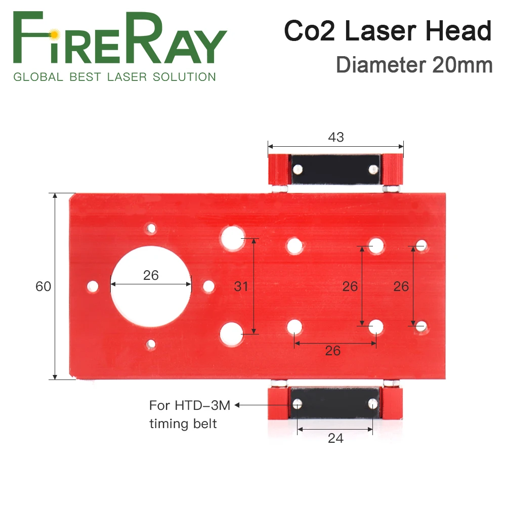 FireRay E Series CO2 Đầu Laser + Tặng 1 Chiếc Ống Kính Lấy Nét + Tặng Kèm 3 Sĩ/Tháng Gương Cho co2 Laser Khắc Cắt Các Chi Tiết Máy