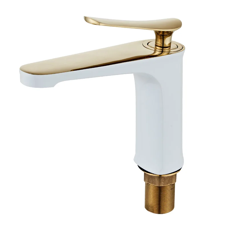 Tuqiu Gold Bathroom Faucet  Bathroom Basin Faucet Cold And Hot Brass Black Water Mixer Sink Tap Single Handle Bathroom Tap