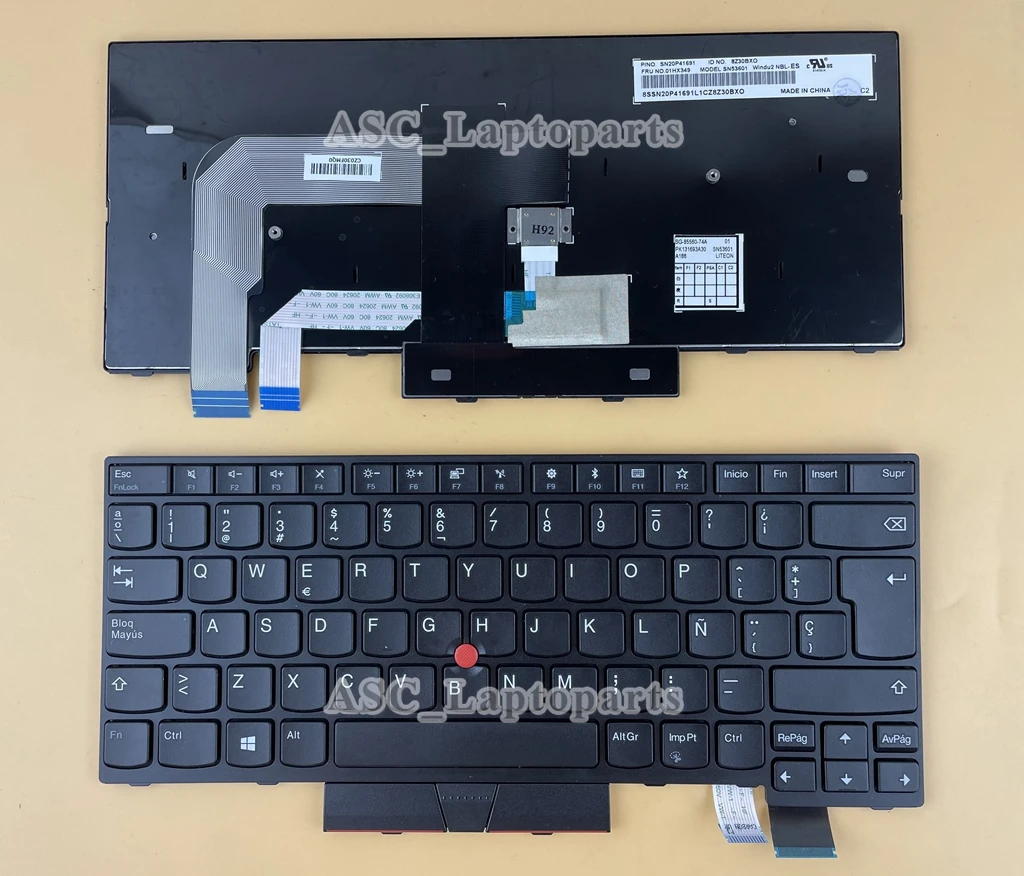 

New Spanish Español Teclado Keyboard For IBM Lenovo ThinkPad T480 20L5 20L6 , A475 A485 01AX417 , T470 20HD 20HE Black noBACKLIT