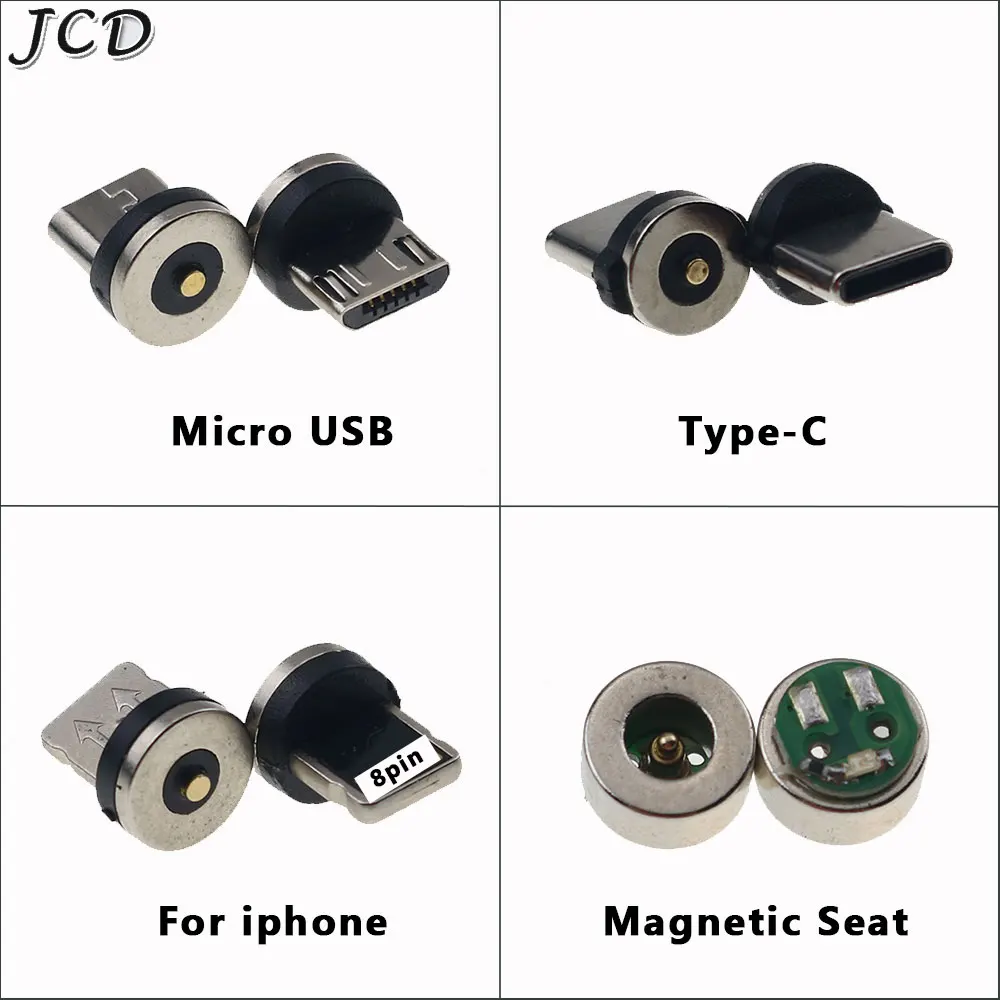 

JCD 1pcs Magnetic Cable Adapter Mobile Phone Cable Micro USB Type C Dust Plugs Magnetic Tips For Iphone Magnet Charger Connector