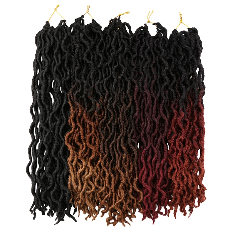 Gypsy Locs Synthetische Godin Faux Locs Gehaakte Haar Zacht Vlechten Dreadlocks Krullend Twist Vlechten Haar Voor Vrouwen Zwart 15 Strengen