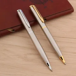 Luxury Metal 187 Ballpoint Pen Stainless Steel Golden Trim Gift Writing Stationery Office School Supplies