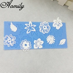 Aomily Rural Style Flower Lace Mold Cake Border Decoration Tools Fondant Cake 3D Mold Food Grade Silicone Mat Mould Cake Mold