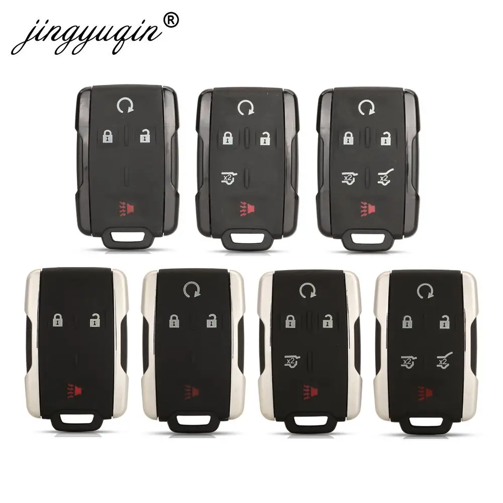 jingyuqin 3/4/5/6BTN Keyless Entry Case for GMC Yukon XL Chevrolet Tahoe Suburban Sierra Silverado Remote Key FOB Shell Housing