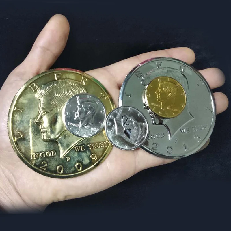 Chinese Half Dollar Morgen Japanese Coins Magic Tricks Toys Props Professional Magician