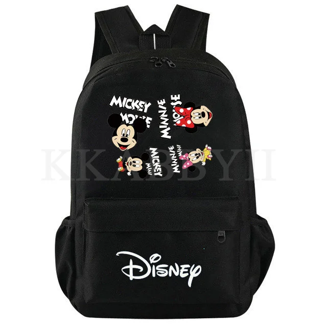 Women Men Mickey Canvas Backpack Fashion Teenagers School Bag Large Capacity Minnie Printing Travel Backpacks Book Bag