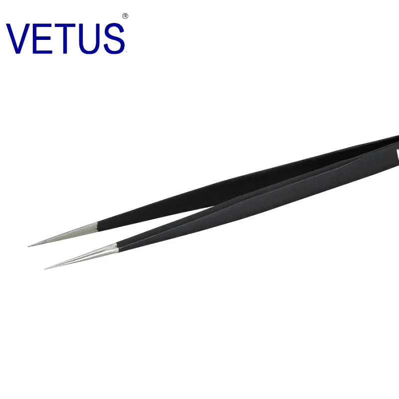 VETUS Original ESD Series ESD-11 (140mm) Anti-static High-precision Stainless Steel Tweezers Anti-acid Alkali Resistant Pincers