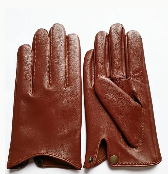 Men\'s autumn winter genuine leather glove male natural sheepskin leather driving riding glove R3236