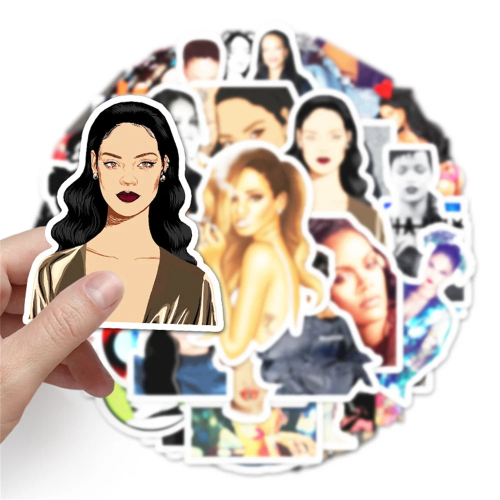 10/30/50PCS Sexy Rihanna Graffiti Waterproof Sticker Suitcase Notebook Skateboard Refrigerator Stationery Box Water CupWholesale