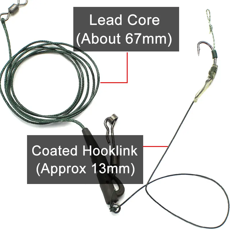 Carp Fishing Line Ready Tied Rigs Leadcore Coated Hooklink Fishing AccessoriesFor Carp Fishing Rigs Making Line With Carp Hooks