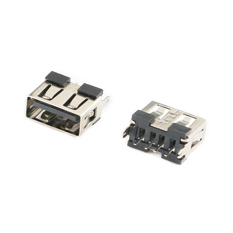 10 SZT. Złącze USB Typ A Żeńskie AF10.0 4-pinowe do montażu powierzchniowego USB-A Żeńskie SMT Czarne — zdjęcie 3