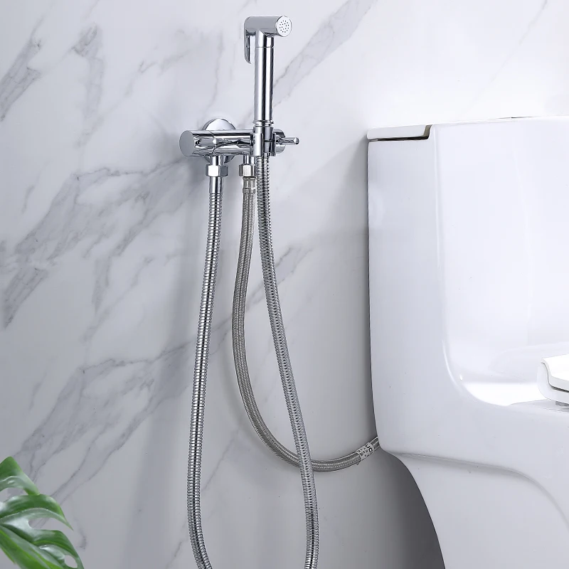 Brass Toilet Bidet Faucets Sprayer Black Handheld Bidet Sprayer Hand Shower Bidet Set Self Clean G1/2 Brushed Gold