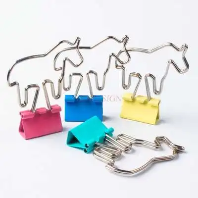 10pcs Trojan Horse Tail Clip Tail Clip Cute Long Tail Clip Shaped Clip Office Clip Hand Account Clip