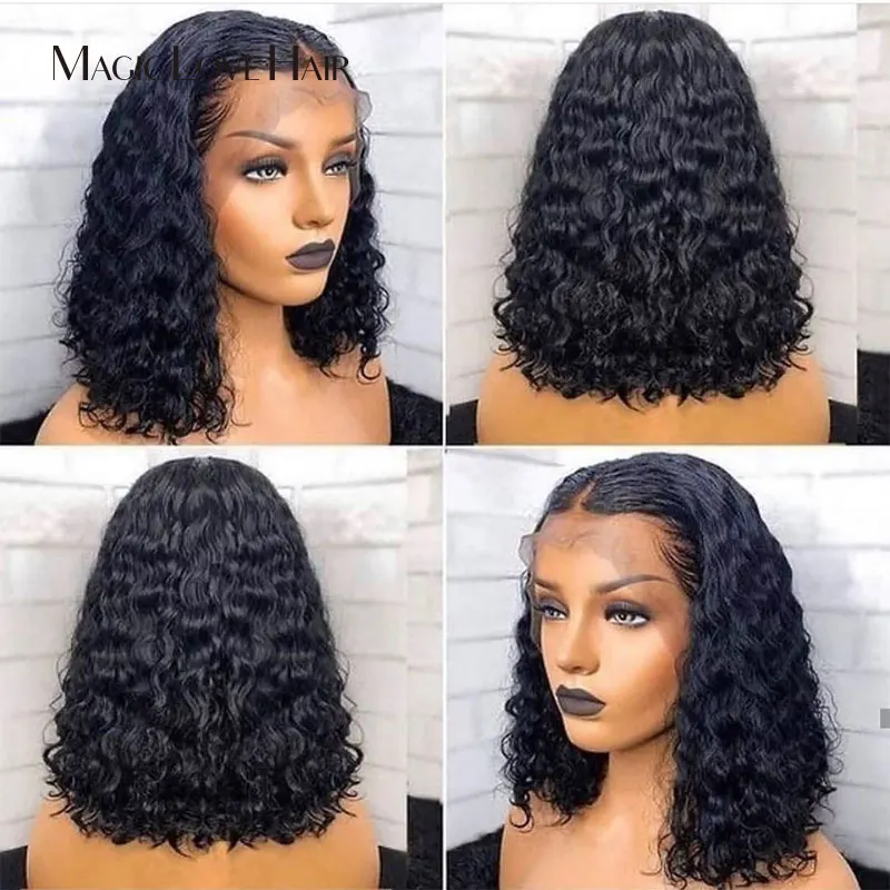 

Magic Love Natural Curly Lace Front Human Hair Wigs With Baby Hair Brazilian Remy Human Hair Lace Wig For Women Pre-Plucked Wig