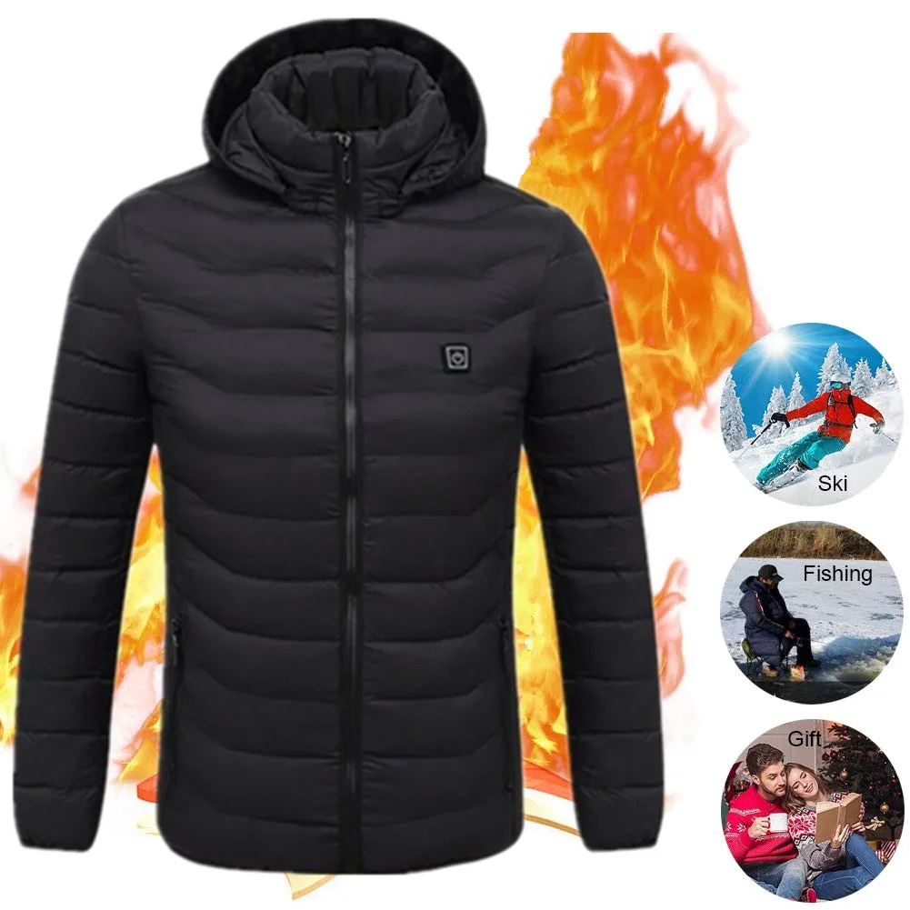 Europe Winter Autumn Electric Heated Jacket Vest Warming Outdoor Coat Camping Fishing Outwear Gift for Christmas New Year