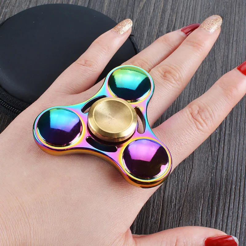 Hot Colorful Rainbow Fidget Spinner Metal Hand Spinner About 5 Minutes For Autism Rotation Anti Stress Toys Kids Children