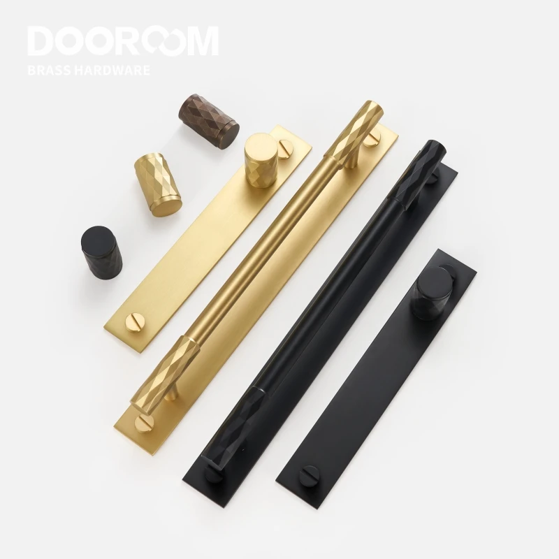 Dooroom Brass Furniture Handles Modern Hammered Black Gold Cupboard Wardrobe Dresser Shoe Box Drawer Cabinet Knobs Pulls