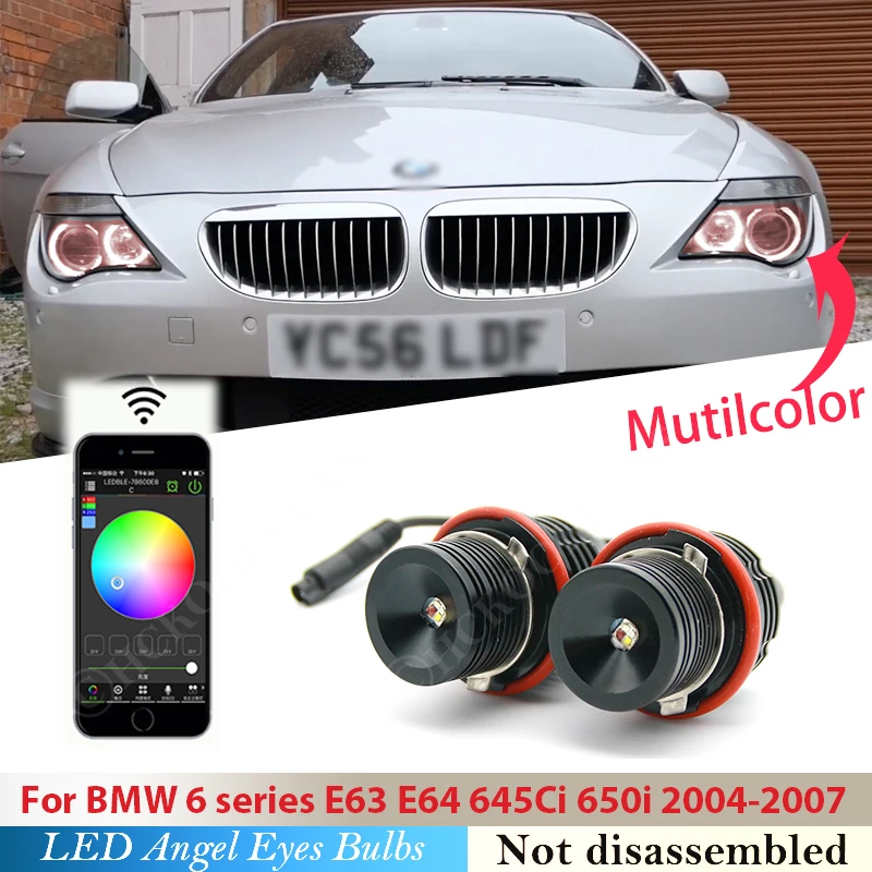 

Colorful LED Angel Eyes Bulbs For BMW 6 Series E63 E64 645Ci 650i 2004 - 2007 E87 E39 E65 E61 E53 E83 RGB Wireless Waterproof