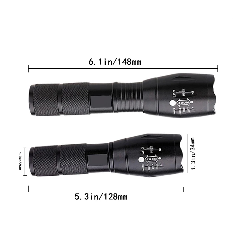 Z45 Led Flashlight Ultra Bright Waterproof Torch T6/L2/V6 zoomable 5 Modes tactiacl flashlight for hunting use 18650 battery