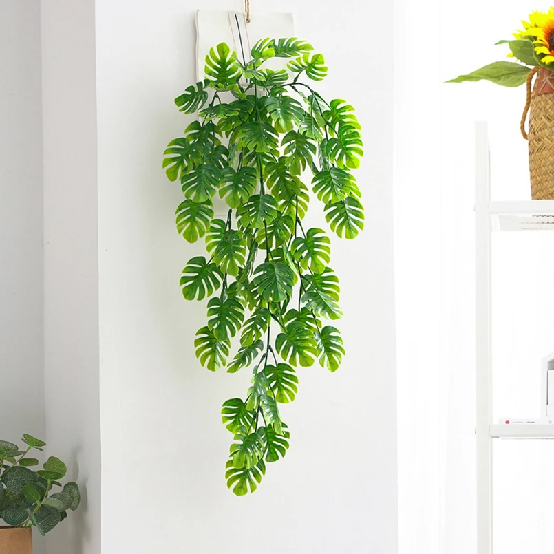Künstliche Pflanzen Plastik-Schildkrötenblatt Festival Outdoor Garten Hochzeit Dekoration Wohnzimmer Wandbehang Kränze DIY Geschenkbox