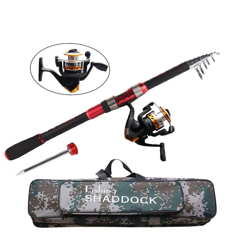 

Fishing Reel And Rod Set with Spinning Reel and 2.1m Telescopic Fishing Rod Combo with fishing bags Fishing Tackle