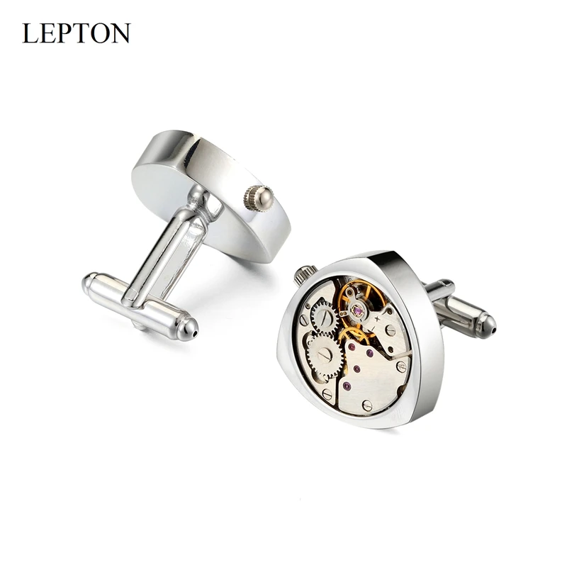 Immovable Hot Watch Movement Cufflinks Of Mens Wedding Groom Steampunk Gear Watch Mechanism Cuff Links For Mens Relojes Gemelos