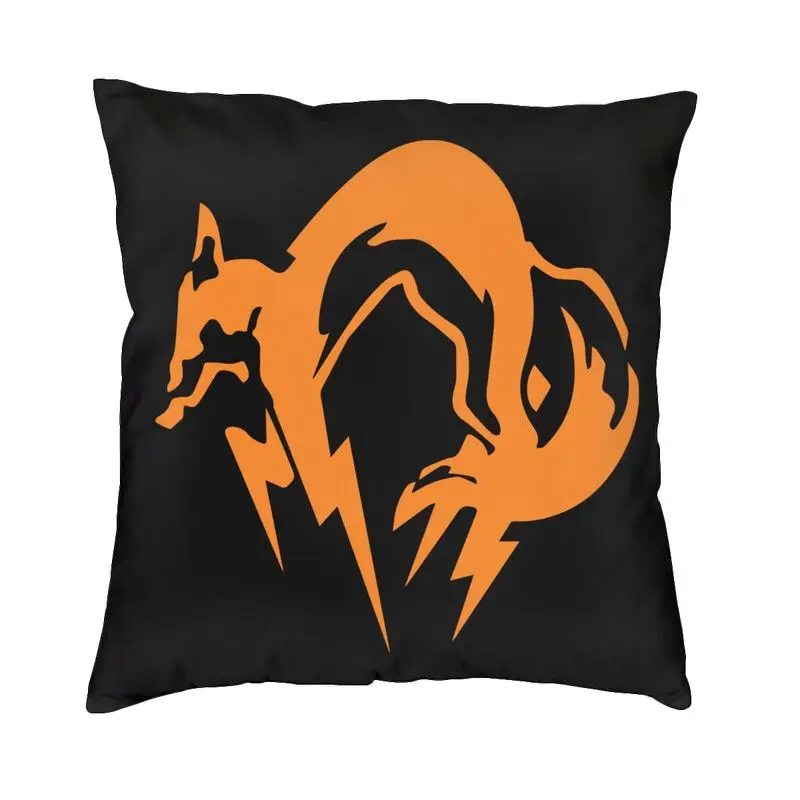 Metal Gear Solid Fox Logo Throw Pillow Case 40*40cm for Sofa Video Game Cushion Cover Square Pillowcover Double-sided Printing