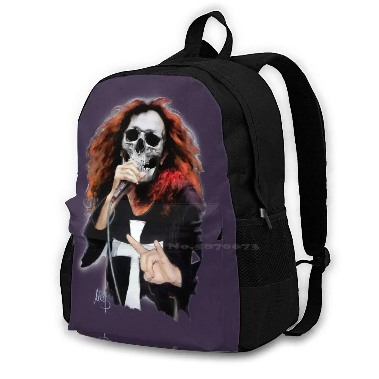 Ronnie New Arrivals Unisex Bags Student Bag Backpack Dio Black Sabbath Heaven Hell Rainbow Singer Heavy Metal Hard Music Skull