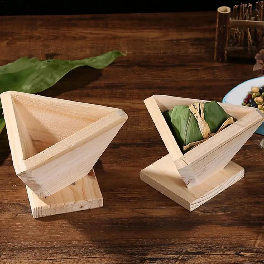 Wooden Zongzi Mould Triangular Rice Ball Sushi Dumpling DIY Tools Rice-pudding Baking Molds Kitchen Accessory Hinese Food Tool