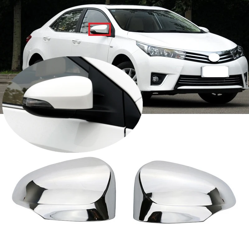 Lofty Richy For Toyota Corolla 2014 2015 2016 2017 2018 ABS Chrome Rearview Side Wing Mirror Cover Exterior Molding Trim