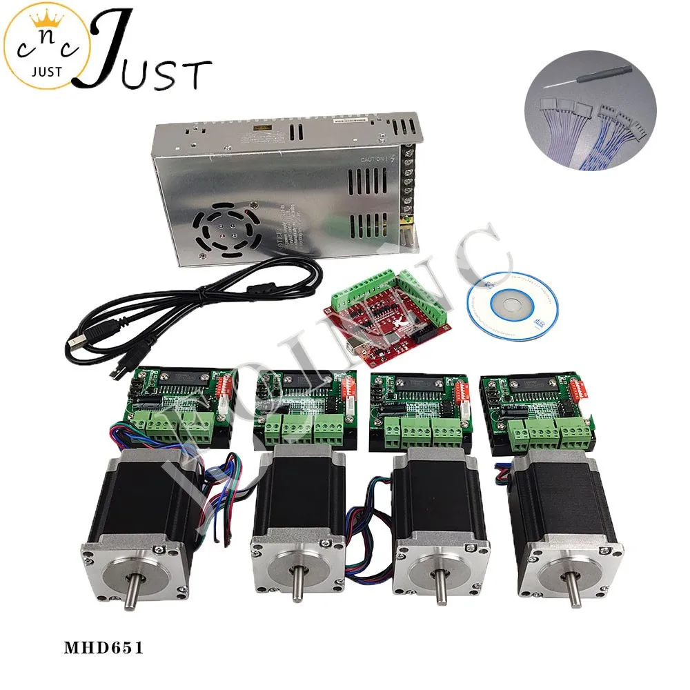 Promotion, CNC router kit 4 axis, 4 TB6560 stepper motor driver + interface board + 4 Nema23 270 Oz-in motors + power supply