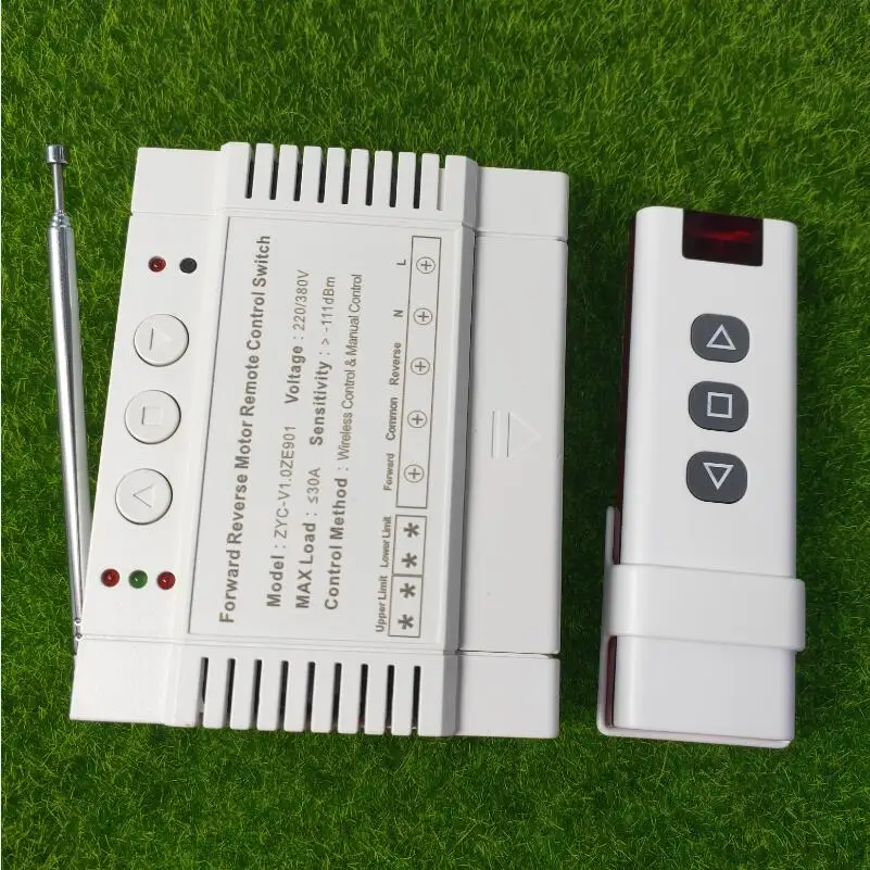 3000W  AC220 V  380V 2 CH  40A relay RF Wireless Remote Control   for garage door/motor/projection screen/blinds limit