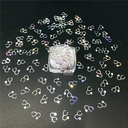 PrettyG 1 Box Doctor Stethoscope Shaped Holographic Glitter Nail Sequins Flakes Manicure Art Decoration Accessories.