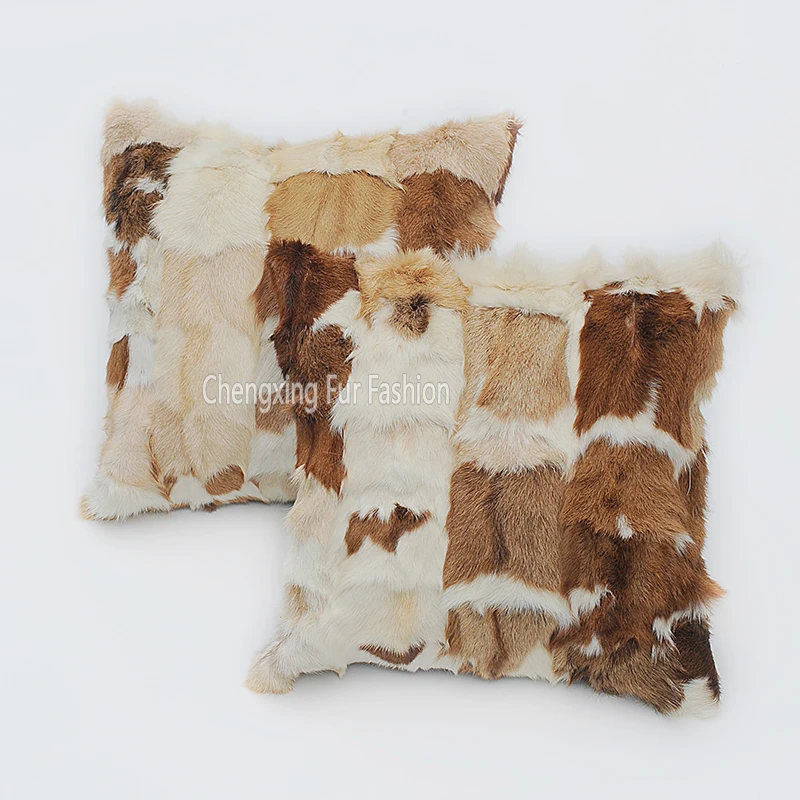 Hand Made Real Goat Fur Cushion, Single Side Fur Square Pillow, Natural Color, Free Shipping, CX-D-153