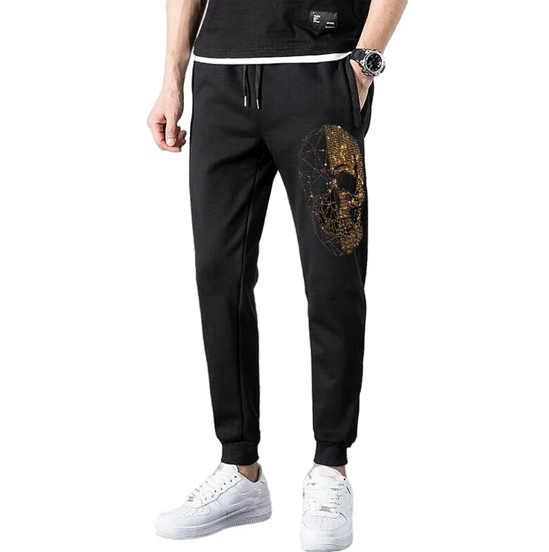 

Hot drill Men's Streetwear Casual Pants jogging Breathable Cotton Anime Trousers Male sweatpants