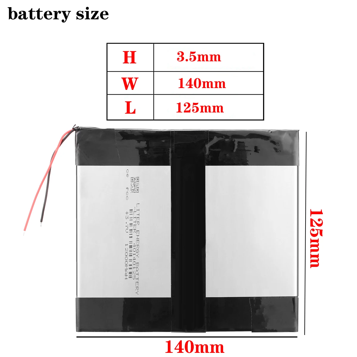 40140125 38140125 3.7v 12000mAh Liter energy battery Tablet PC Battery , Perfect quality of large capacity alternatives