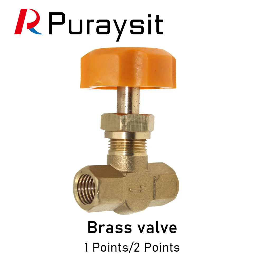 Brass Regulator Miniature Flow Control Valve 1 point 2 point Needle valve 8.5mm 10mm oil valve Corrosion Resistance Acid