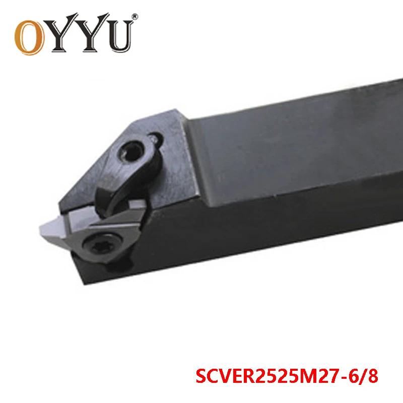 OYYU SCVER 2525 SCVER2525M27-6 SCVER2525M27-8 External Lathe Tool Holder SCVER2525 Slotting Turning Arbor CNC Cutter Shank SVCEL