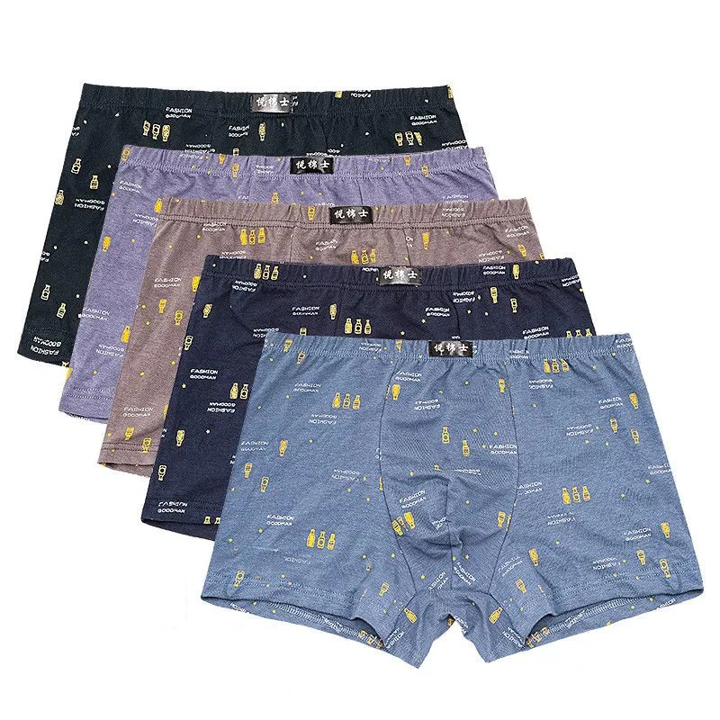 5Pcs/Lot Boxers Men’S Underwear  Men's Cotton Boxer Shorts  Men’S Boxer Pants Four Corners Loose Breathable  Comfortable Shorts