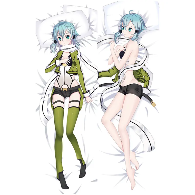 50x150CM Anime Sword Art Online Gun Gale Online Asada Shino Dakimakura Case Two-sided 3D Print Bedding Hugging Body Pillow Cover