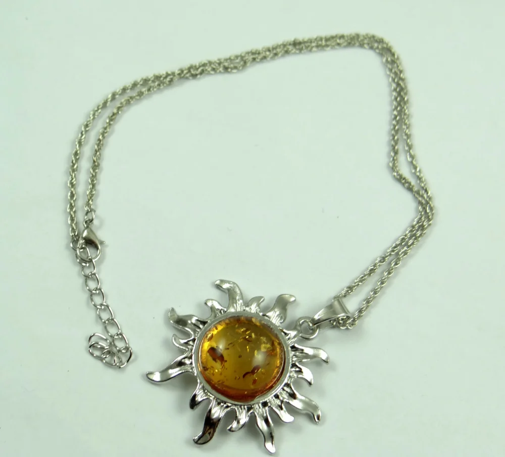 wholesale Natural Precious Modernist TEARDROP GOLDEN HONEY PRESSED AMBERS NECKLACE Jewelry making necklace P9
