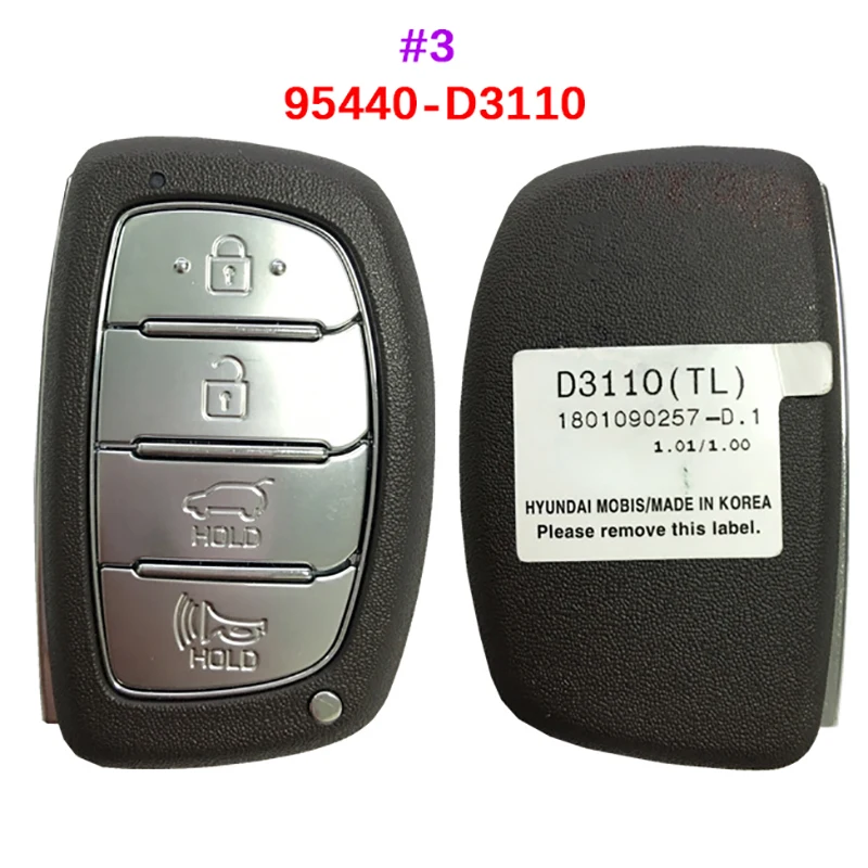 Aftermarket 3/4Button For Hyundai Tucson Smart Key 95440-D7010 95440-D3510 95440-D3000 D7000 D3500 D3010 D3110 2S610 D3100 F8000