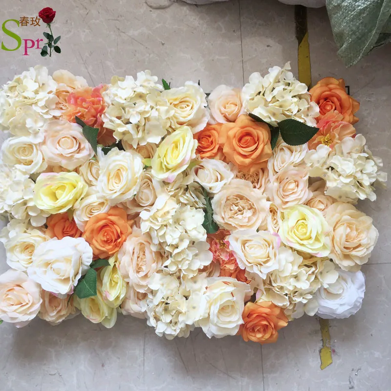 

SPR 10pcs/lot orange artificial wedding occasion flower wall panel stage backdrop decorative artificial flower table centerpiece